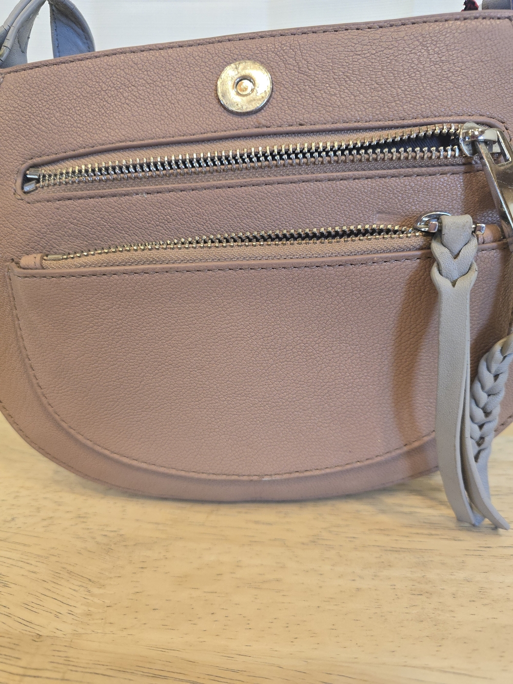 Vince Camuto Two-Tone Faux Leather Crossbody Bag in Taupe & Gray - Picture 2 of 7